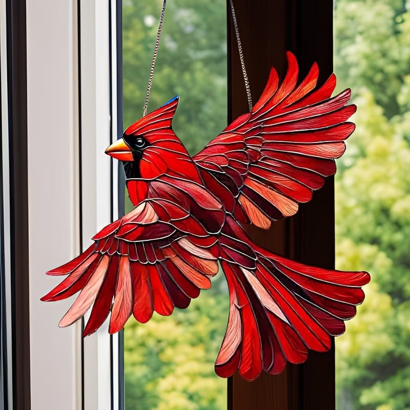 Winged Cardinal Christmas Ornaments