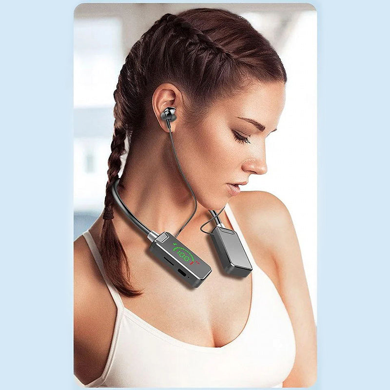 Neckband Digital Display Bluetooth Headset