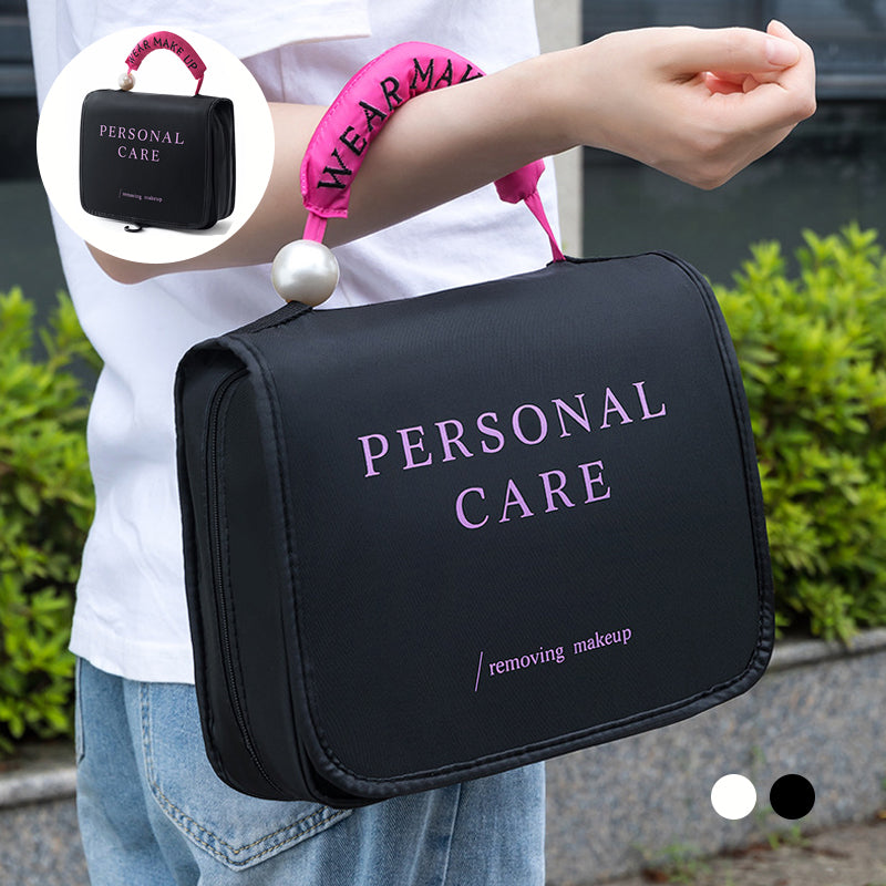 Foldable portable toiletry bag