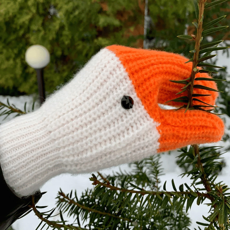 Funny Crochet Goose Mittens