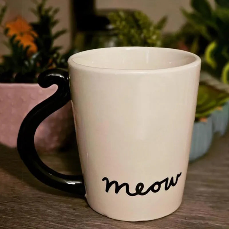 Cute Handmade Black Cat Lucky Coffee Cup