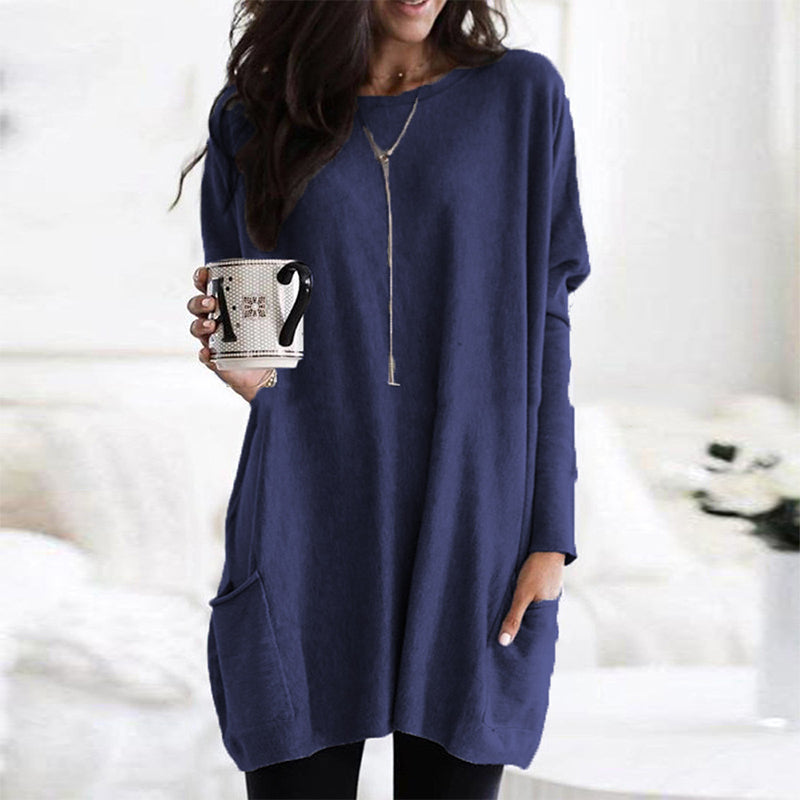 Long Sleeve Casual Pocket T-shirt