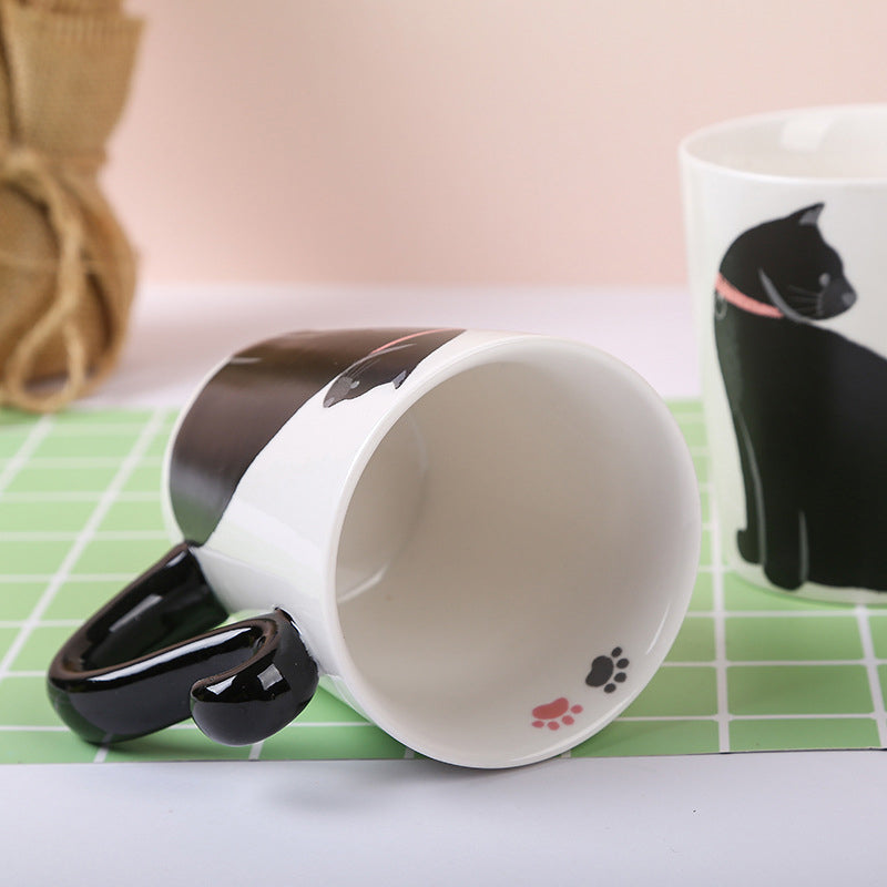 Cute Handmade Black Cat Lucky Coffee Cup