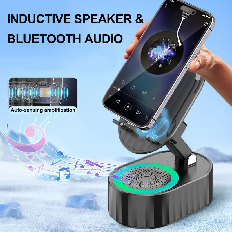 Wireless Induction Audio Bluetooth Speaker 5 in 1 Phone Holder