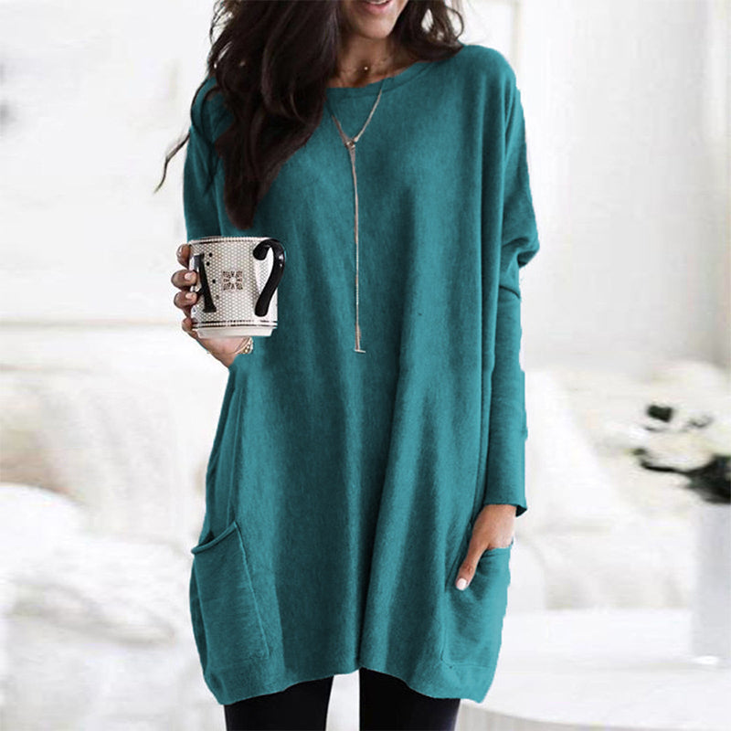 Long Sleeve Casual Pocket T-shirt