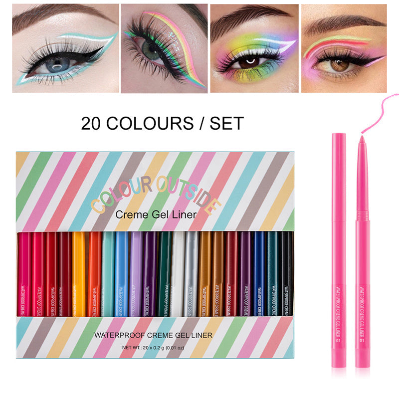 20 PCS Colored Eyeliners Pencil Set