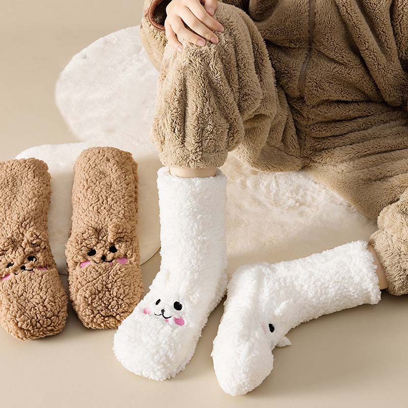 Little Bear Ultra-thick Cozy Slipper Home Socks