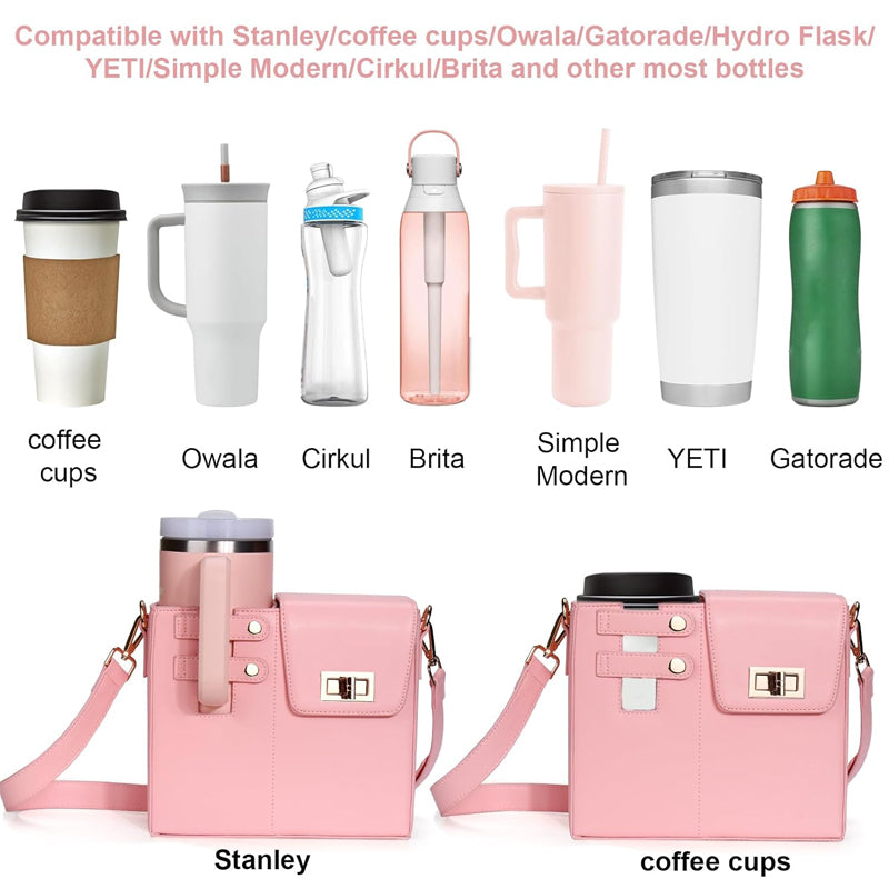 Crossbody Bag with Water Bottle Holder for Women