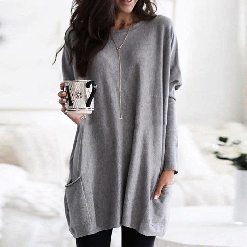 Long Sleeve Casual Pocket T-shirt