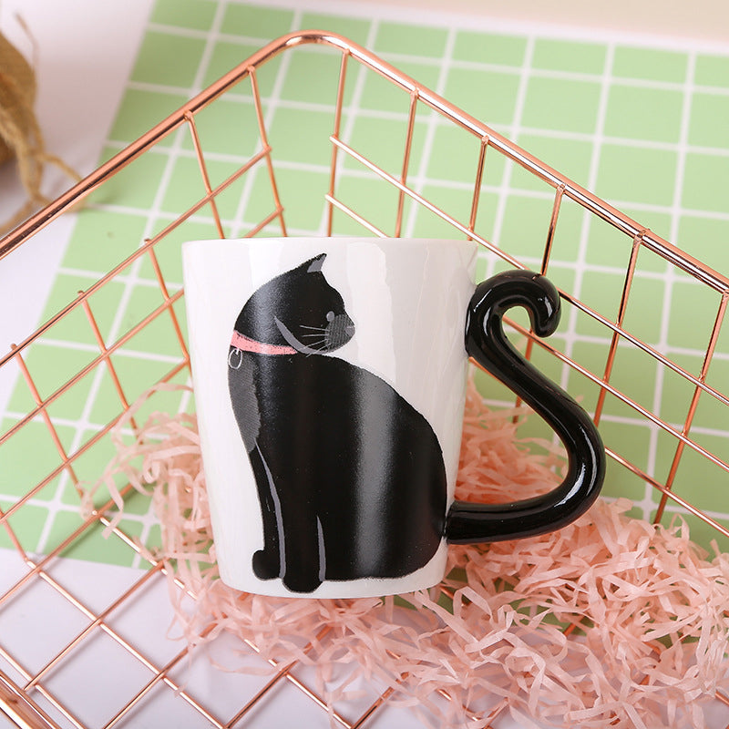 Cute Handmade Black Cat Lucky Coffee Cup