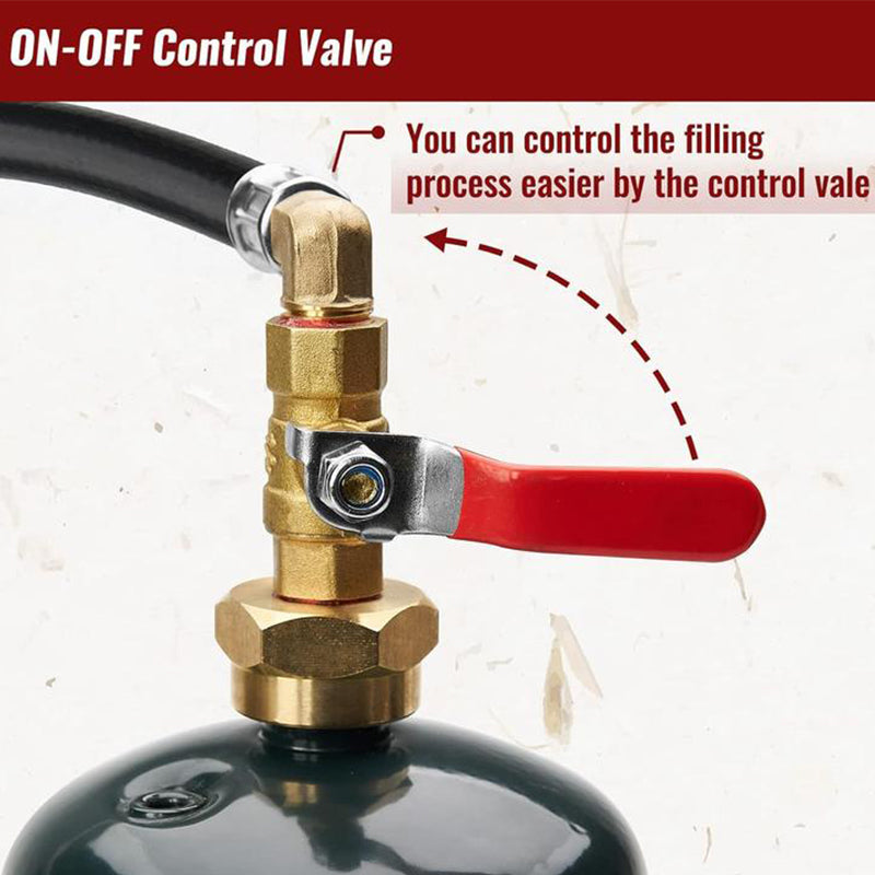 Propane Refill Adapter Hose with Gauge & Control Valve