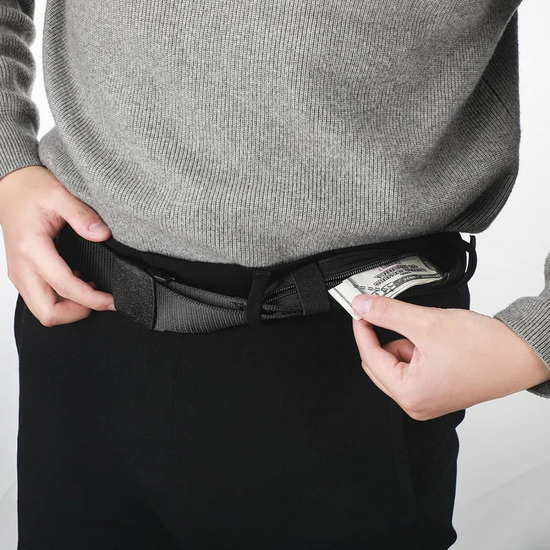 Anti Theft Belt With Hidden Money Pouch