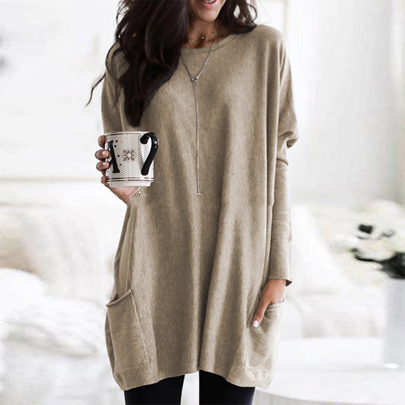 Long Sleeve Casual Pocket T-shirt