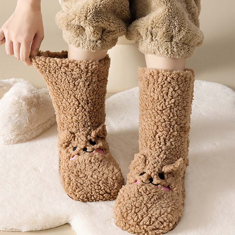 Little Bear Ultra-thick Cozy Slipper Home Socks