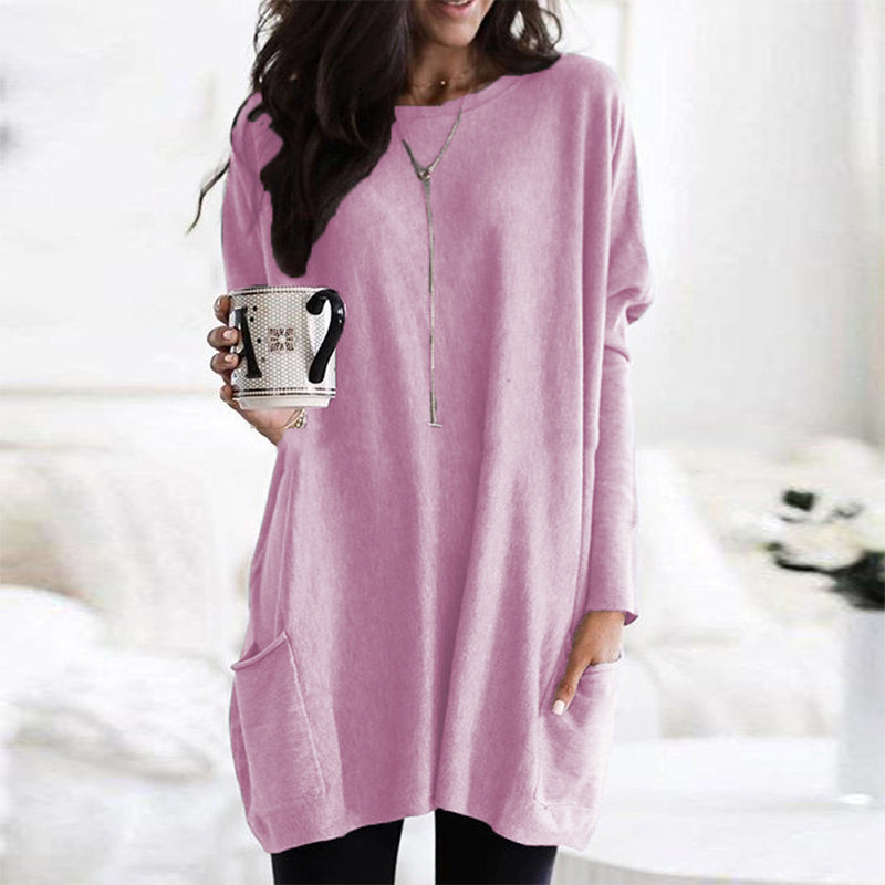 Long Sleeve Casual Pocket T-shirt