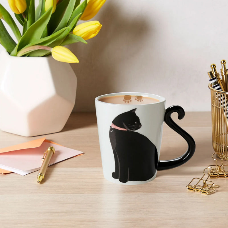 Cute Handmade Black Cat Lucky Coffee Cup