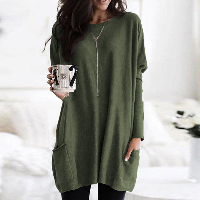 Long Sleeve Casual Pocket T-shirt