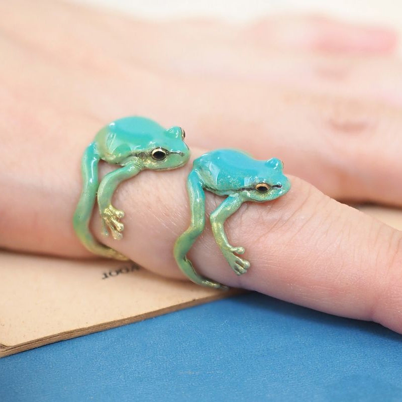 Latest-tree Frog Ring & Earrings