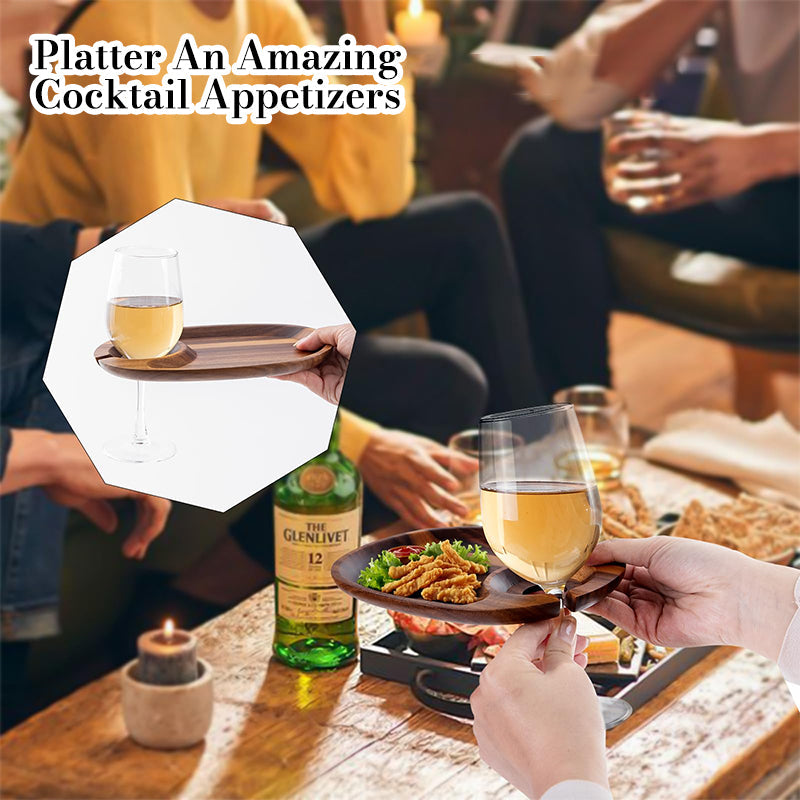 Appetizer Plate with Wine Glass Holder