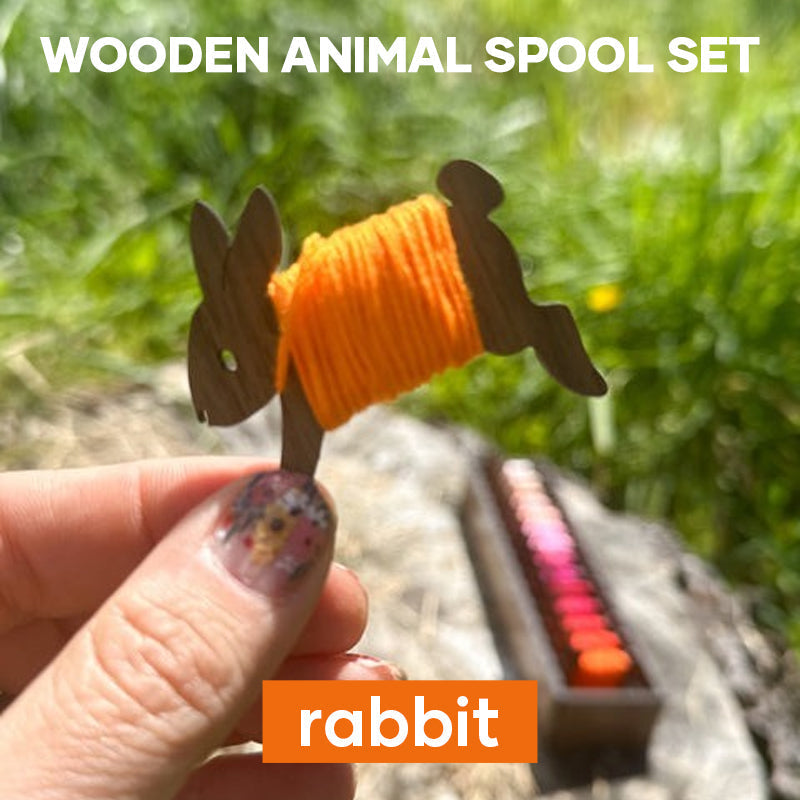 Wooden Animal Bobbin Set