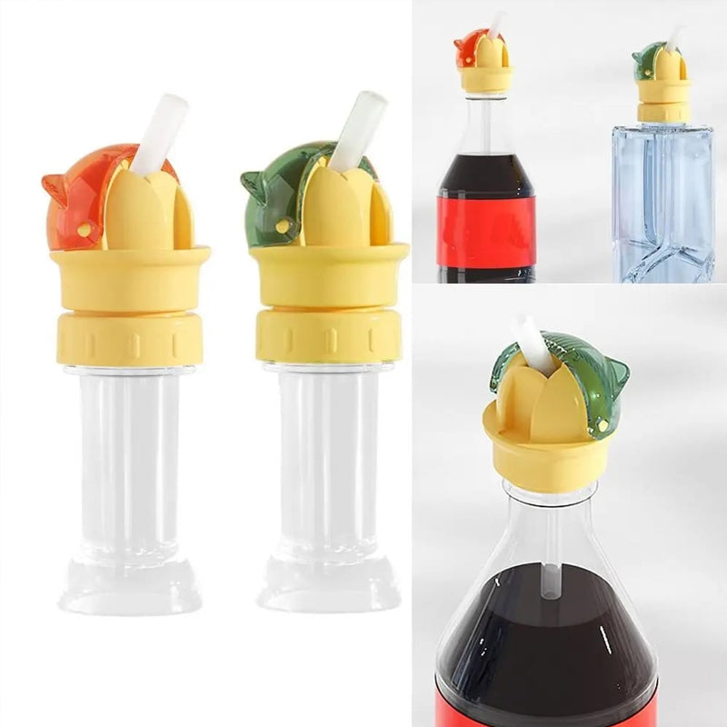 Reusable children beverage water bottle straw lid