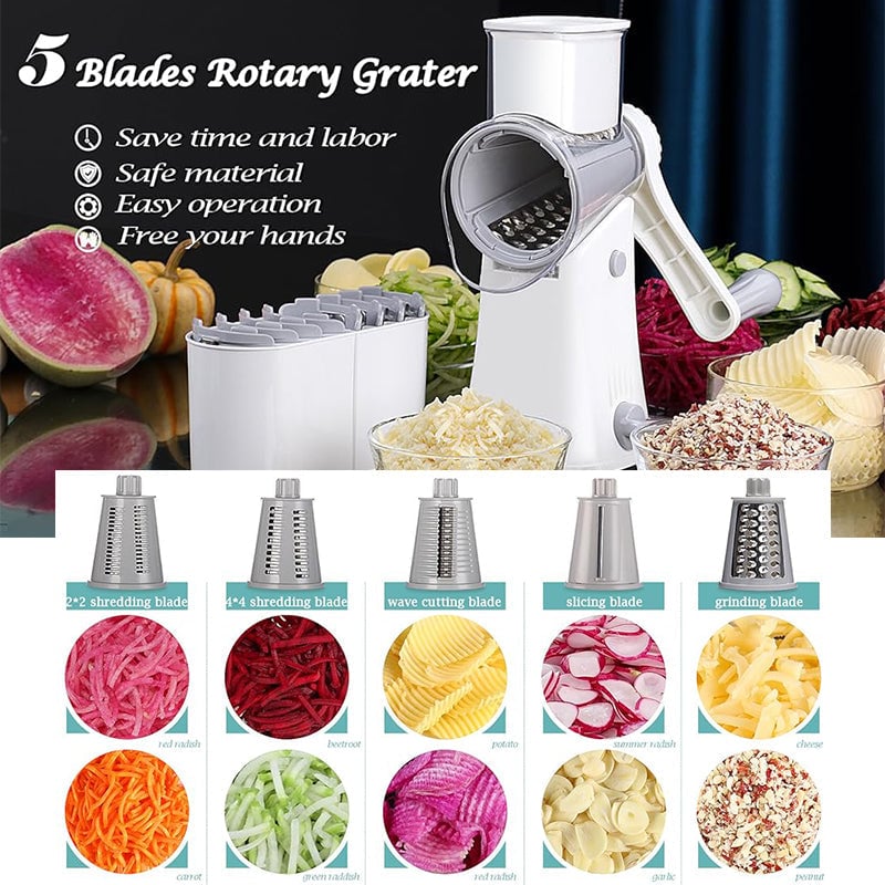 5 in 1 Rotary Cheese Grater Shredder