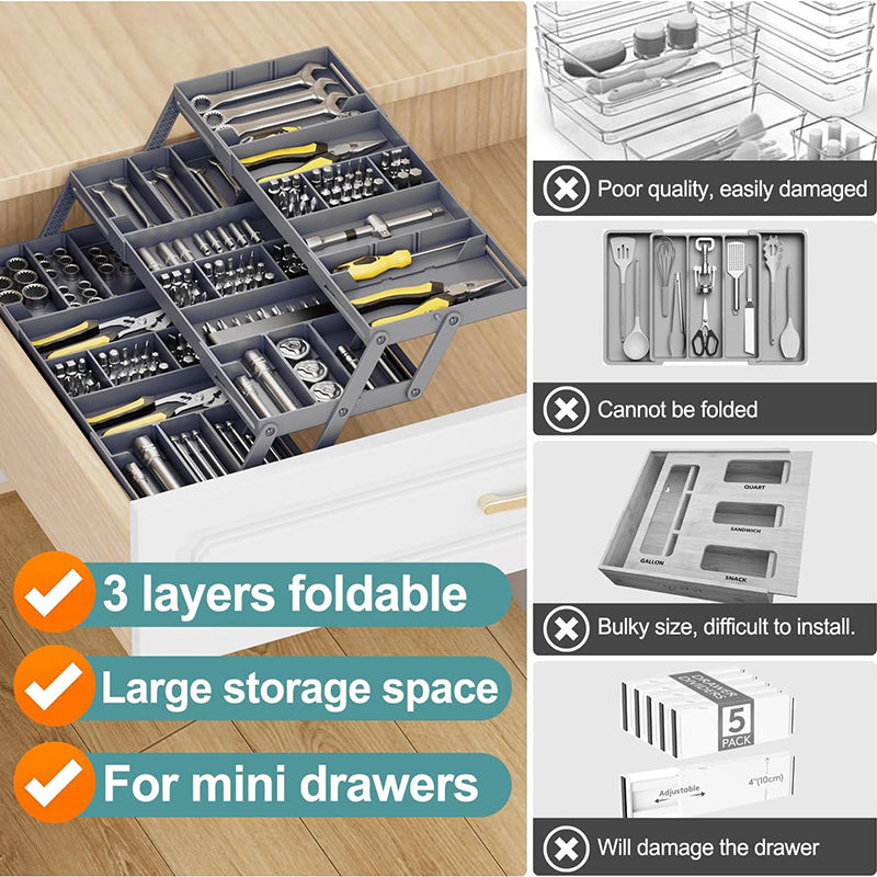 Multi-Level Expandable Smart Drawer Organizer