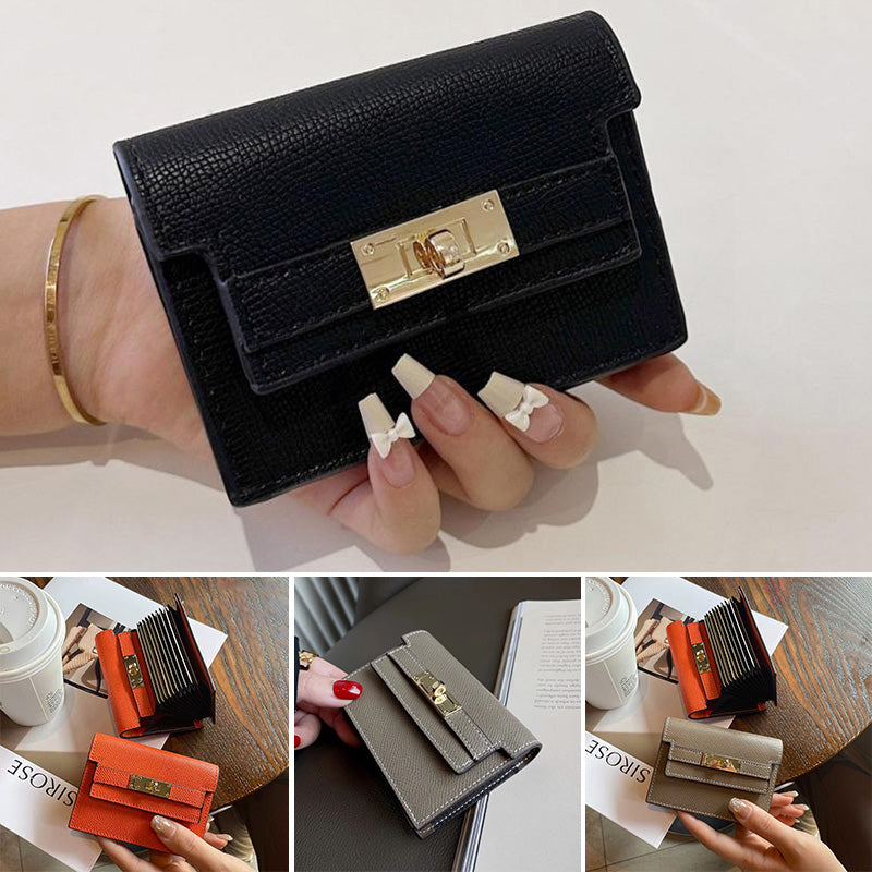 Minimalist PU Leather Zipper Card Holder