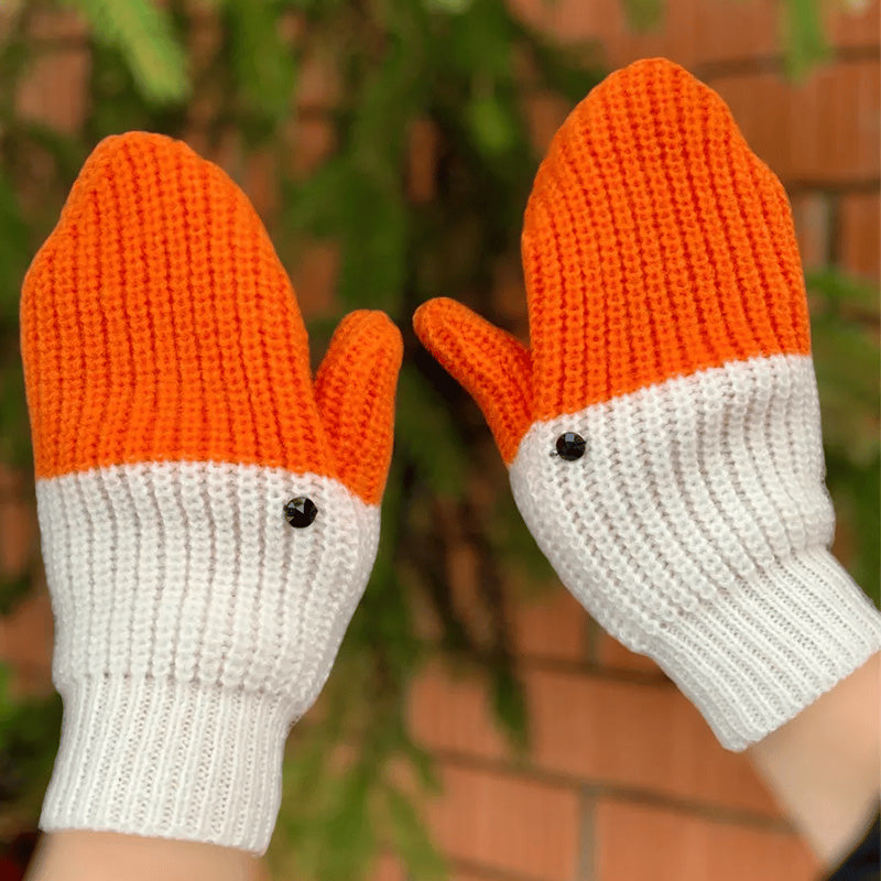 Funny Crochet Goose Mittens