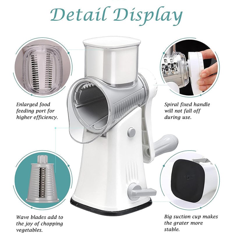 5 in 1 Rotary Cheese Grater Shredder