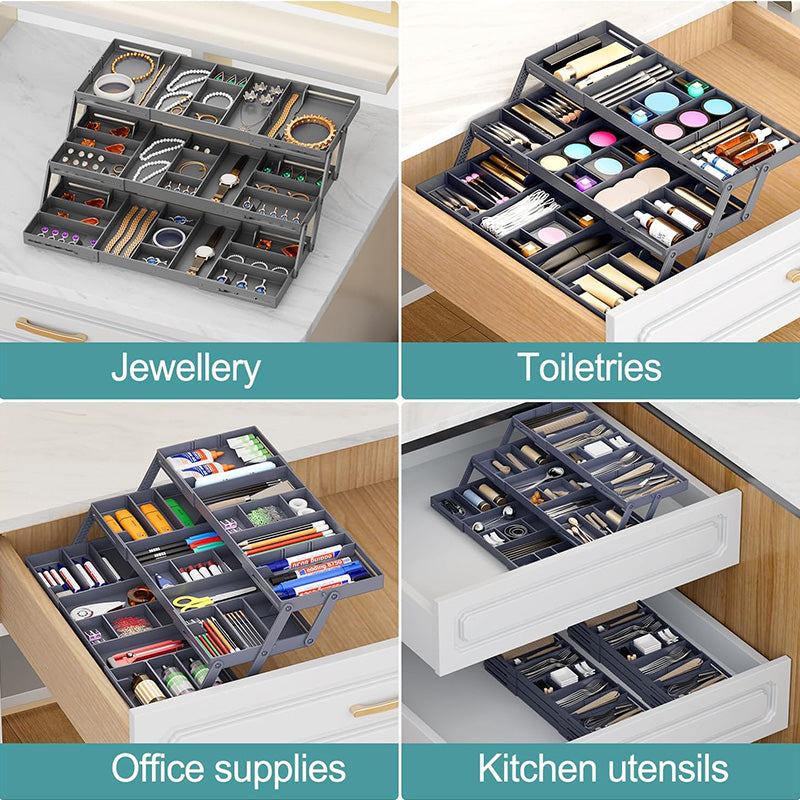 Multi-Level Expandable Smart Drawer Organizer