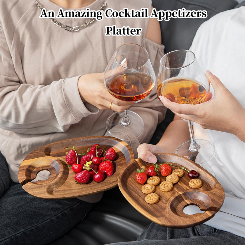 Appetizer Plate with Wine Glass Holder