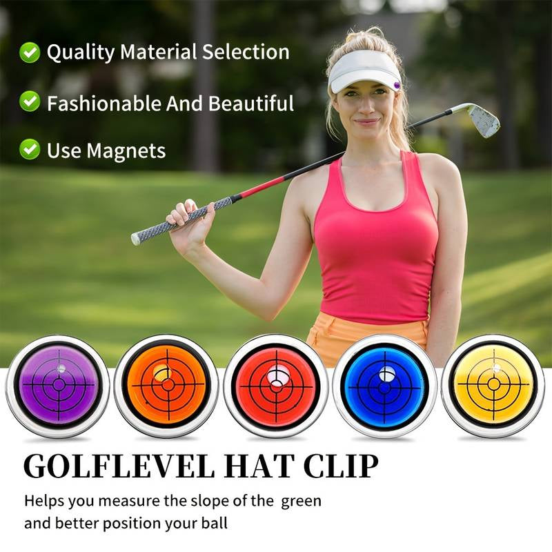 Golf Ball Marker Round Cap Clip Mark with Level Function