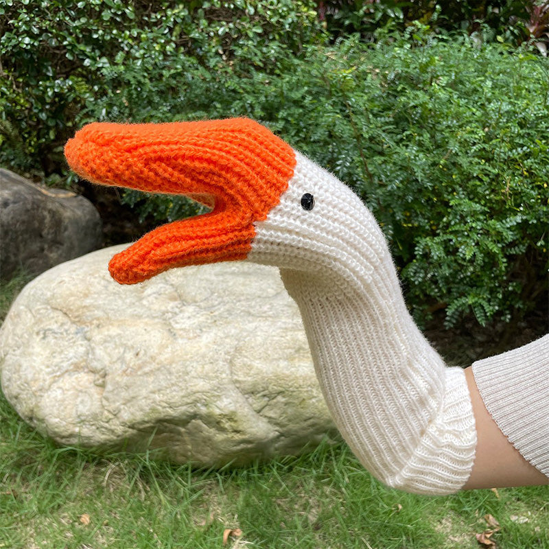 Funny Crochet Goose Mittens