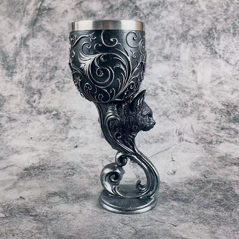 3D carved vintage Champagne Glass