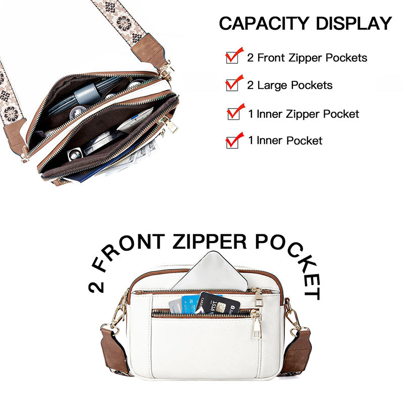 Colorful Straps Crossbody Leather Bags & Purse