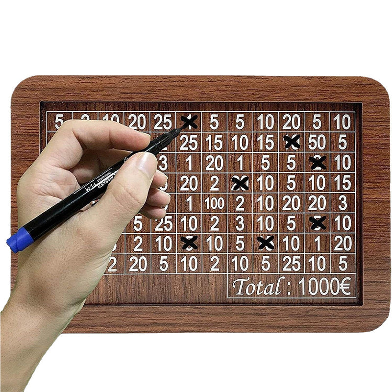 Wooden Money Box With Counting Target