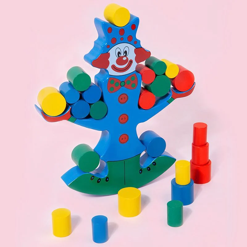 Wooden Clown Balancing Blocks