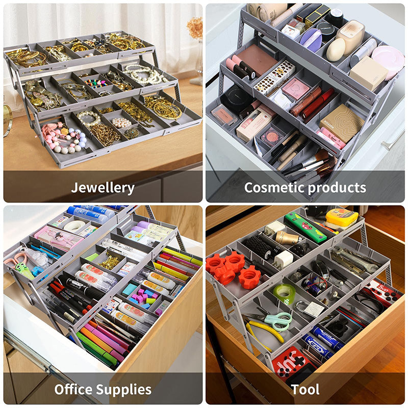 Multi-Level Expandable Smart Drawer Organizer