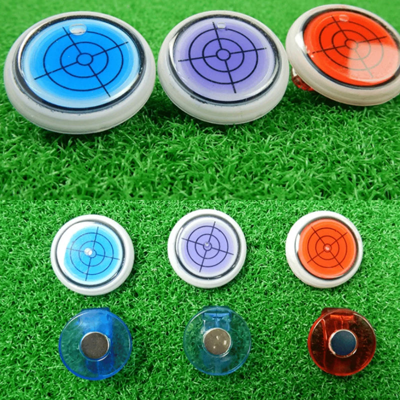 Golf Ball Marker Round Cap Clip Mark with Level Function