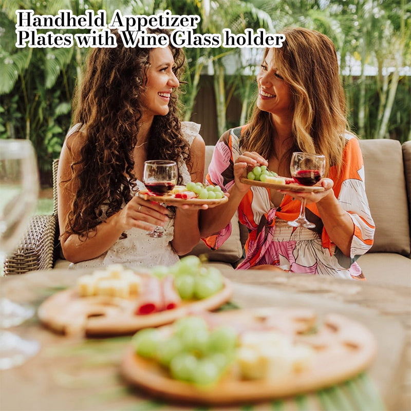 Appetizer Plate with Wine Glass Holder