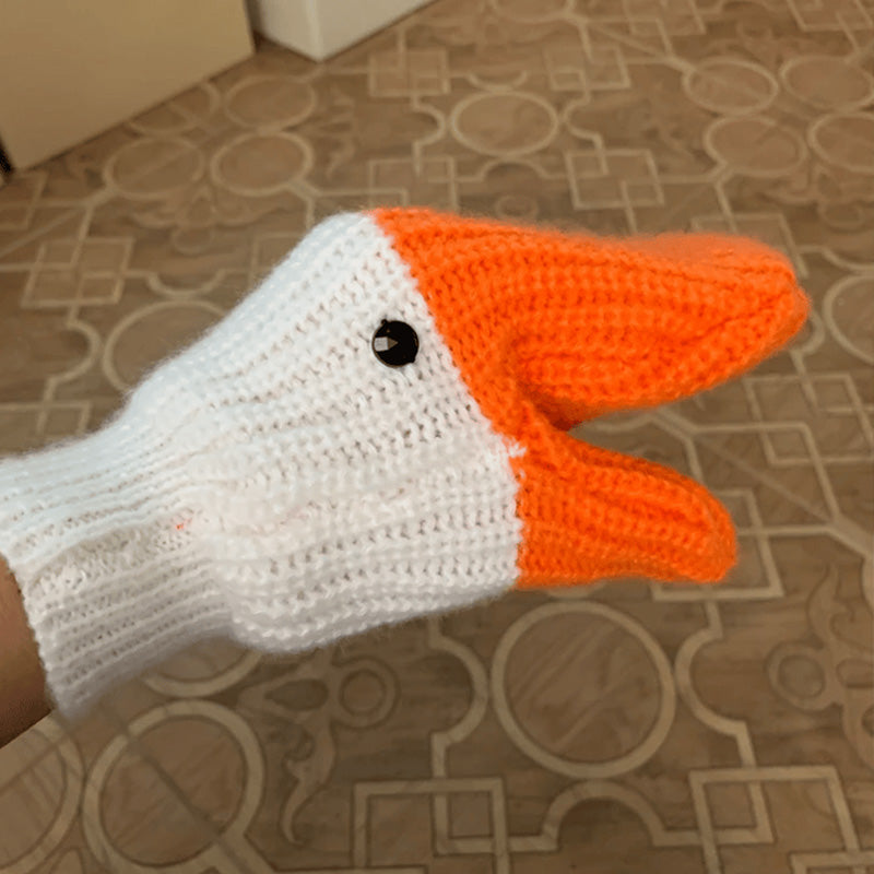 Funny Crochet Goose Mittens