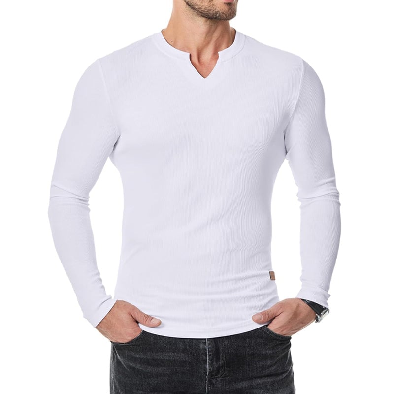 Men's Slim Fit V-Neck Longline Muscle Shirt