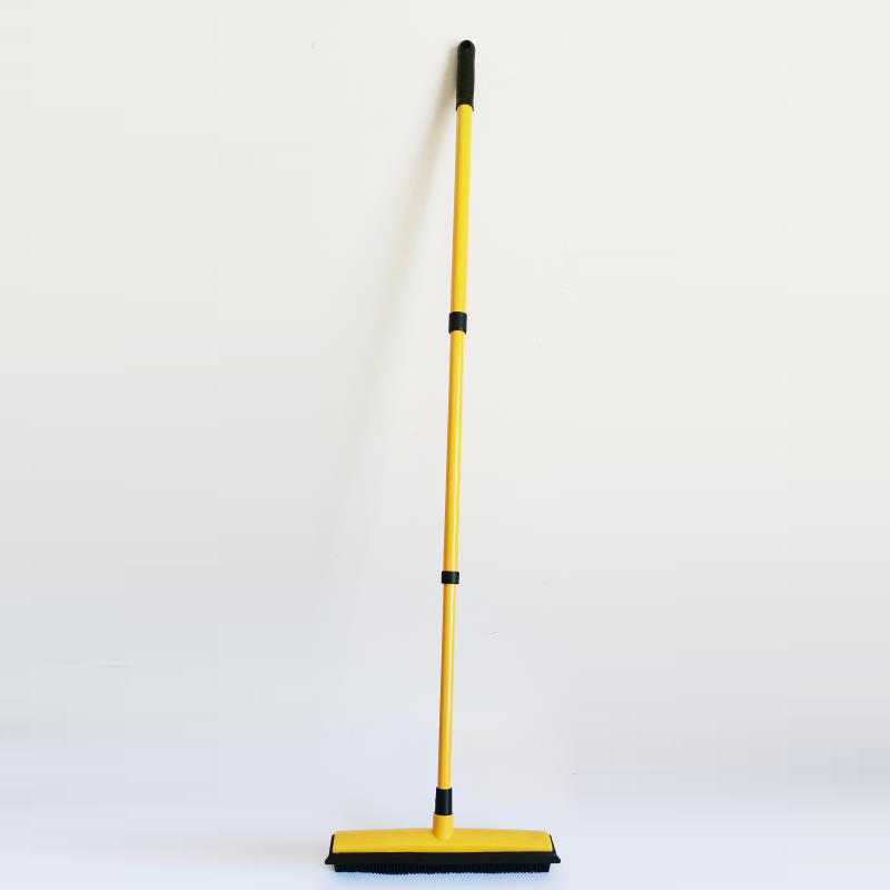 Three-section telescopic pole carpet delinting broom