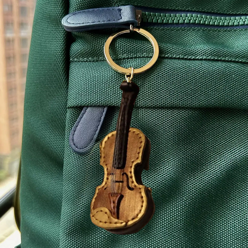 Crafted Leather Violin & Cello Keychain