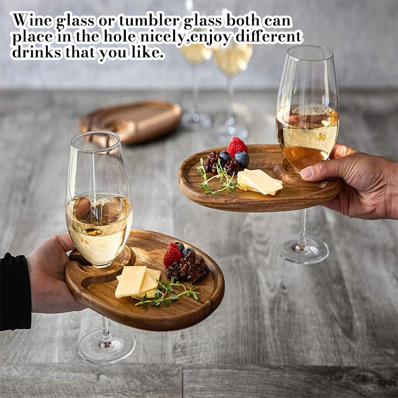 Appetizer Plate with Wine Glass Holder