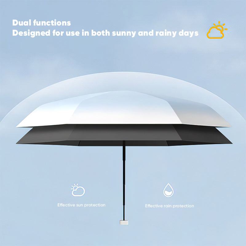 Mini Travel Size Rain Sun Umbrella