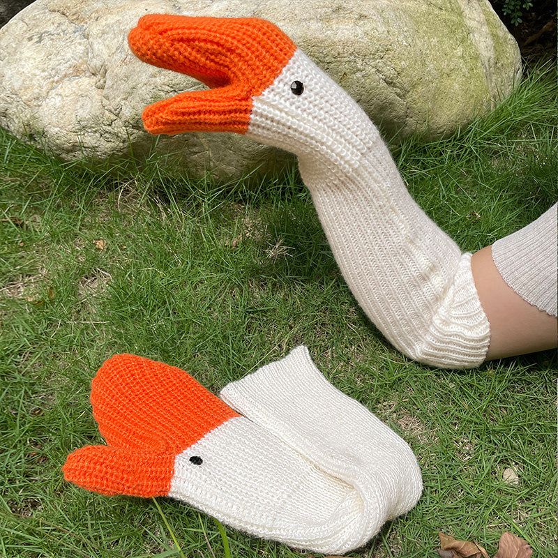 Funny Crochet Goose Mittens