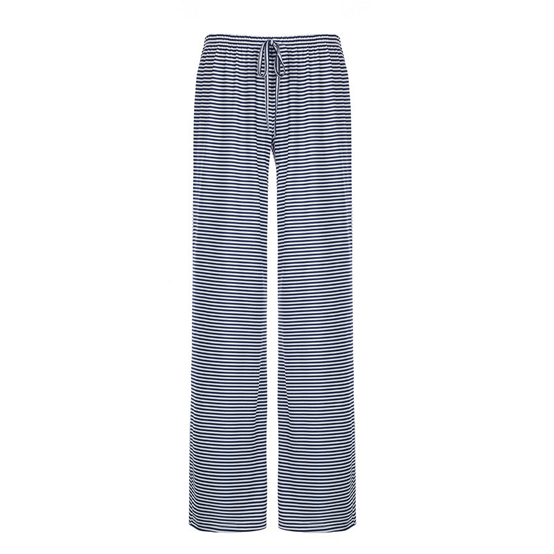 Striped Knit Color-Block Low-Rise Casual Pants