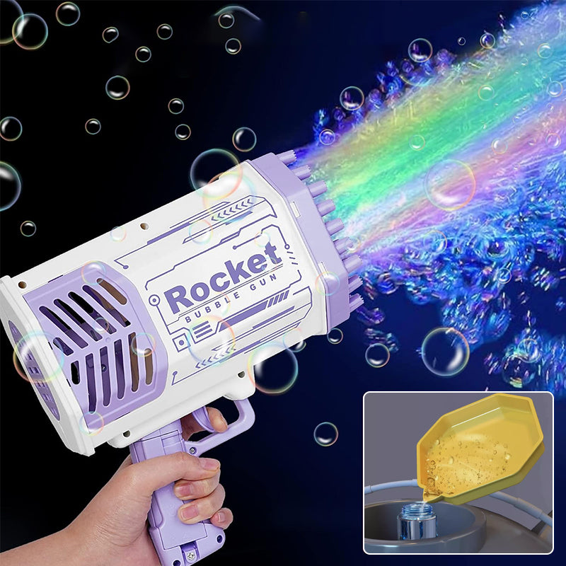 Bubble Machine Gun with 69 Holes And Colorful Lights